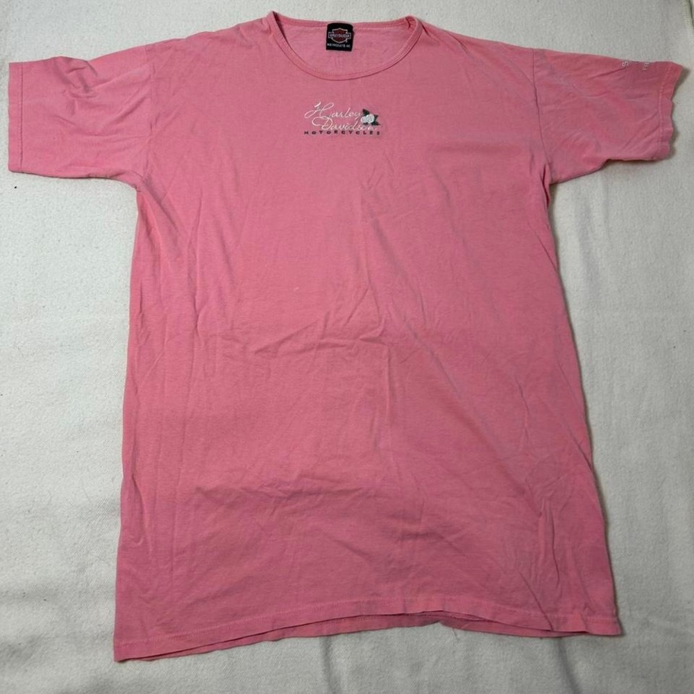 Harley Davidson Sleep Dress NightgownPink‎ OS Sandy's Fremont MI USA VTG